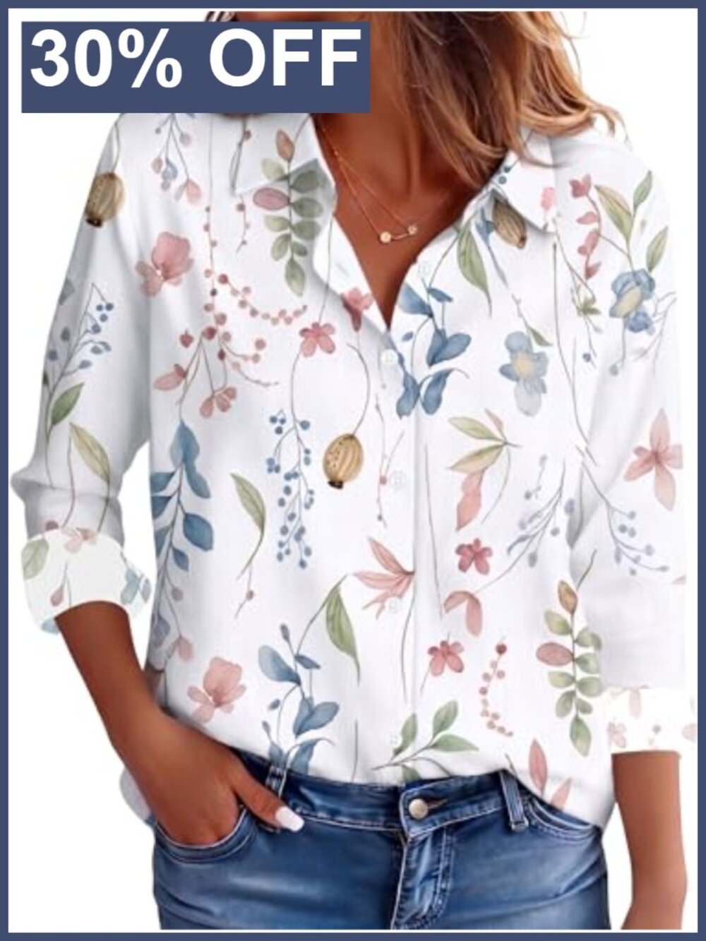 Women's Stain-Resistant Wrinkle-Free Long Sleeve Button-Down Blouse Office Top